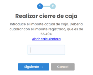 Cierre de caja